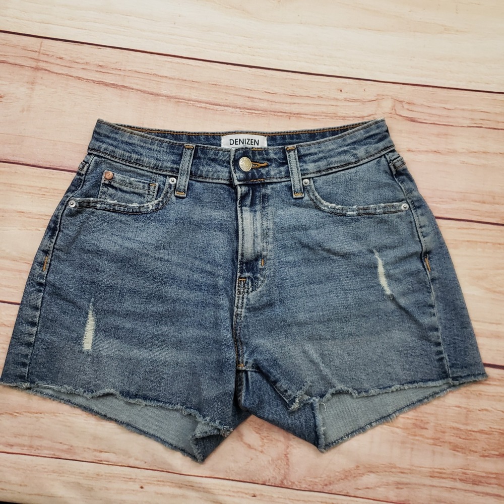 Denizen from Levi's Shorts Womens Size 2 26 Blue High Rise Distressed Denim